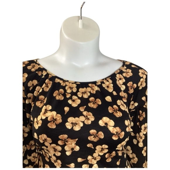 Ava & Viv Black and Brown Floral Top Size 3X - Picture 3 of 8